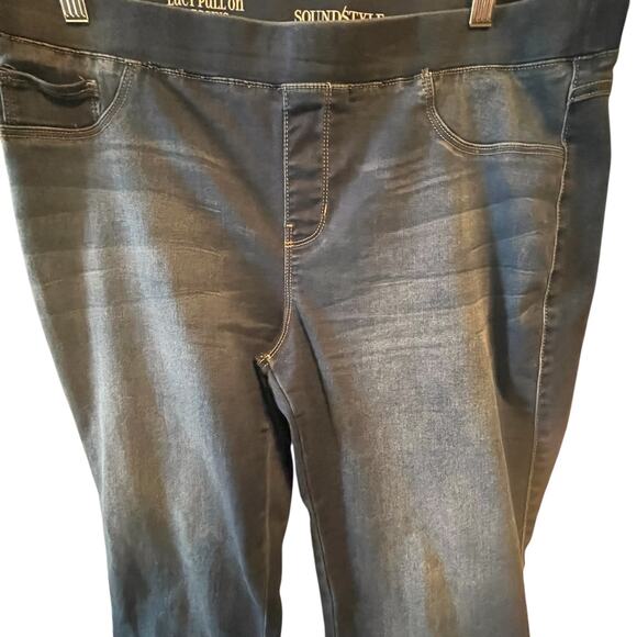 Stretch Denim Leggings By Sound Style New York/LA -Lucy Pull On Leggings- XL - Picture 2 of 8